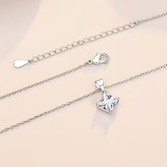 1CT Princess Cut Moissanite Necklace 925 Sterling Silver - Engagement Gift