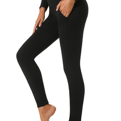 High-Waisted Sports Leggings with Pockets - Yoga Tight Pants