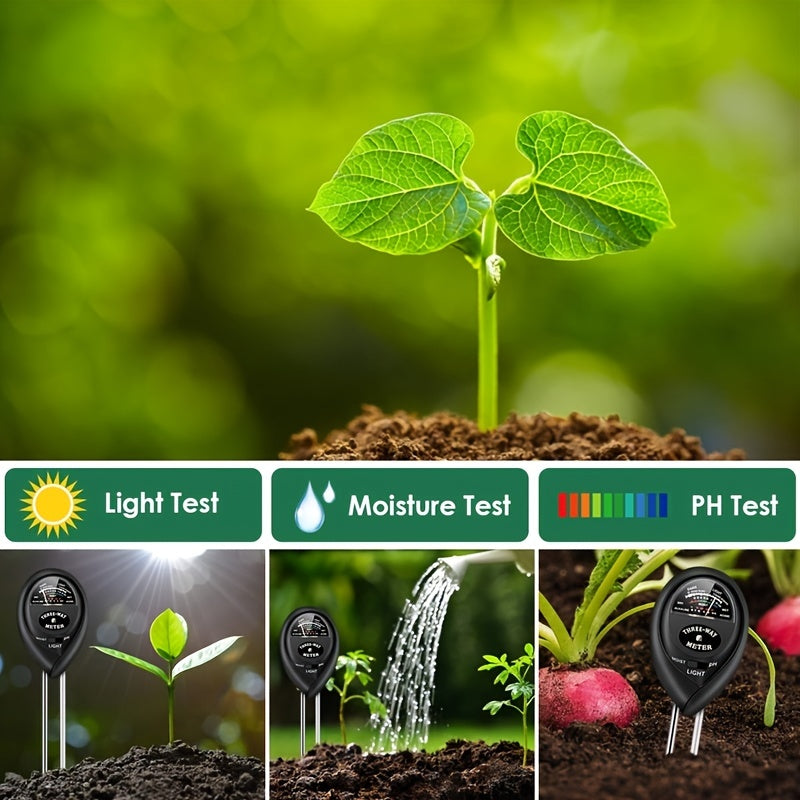 Soil Test Kit 3 in 1 Moisture Light PH Tester Gardening Tool Kits