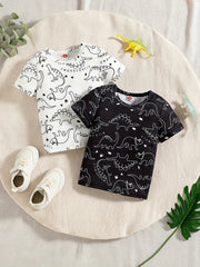 2pcs Baby Dinosaur Graphic T Shirt Comfy Tee Tops