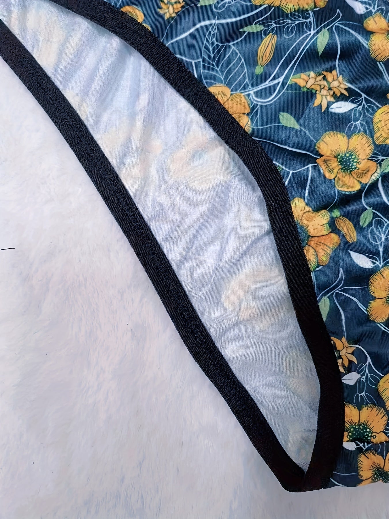 Floral Print Unlined Bra & Brief 2pcs Set