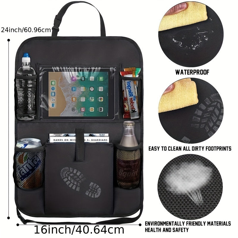 Car Seat Back Storage Bag Organizer Tablet Holder Cover Car Seat Protector