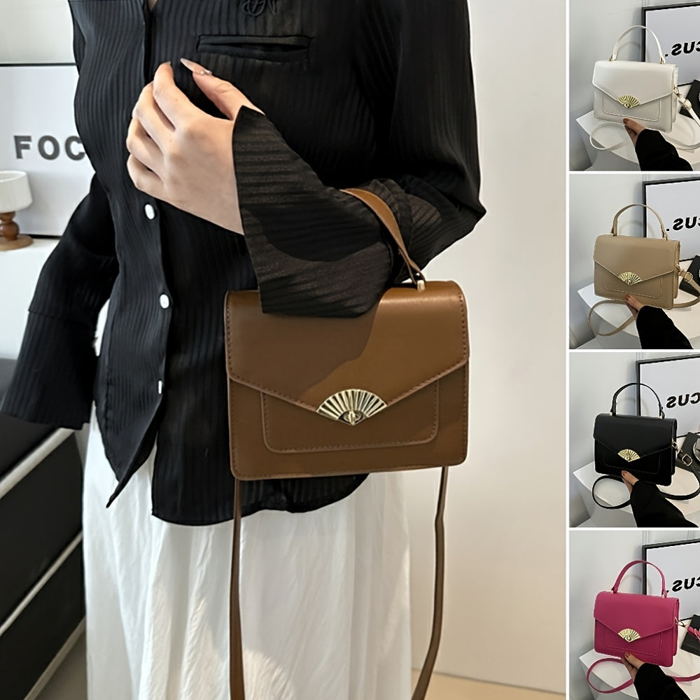 Stylish Mommy Bag Faux Leather Handbag Crossbody Satchel in Rose Red