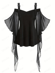 Vintage Ruffle Trim Cosplay Blouse Halloween Costume