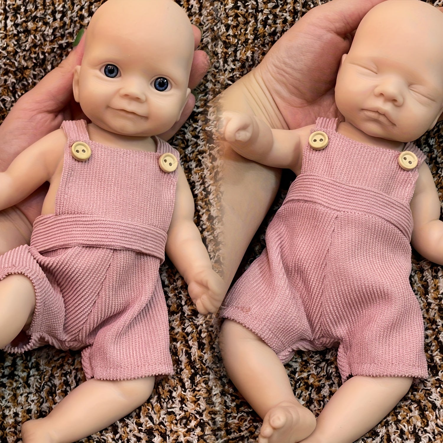 10 Inch Unpainted Silicone Reborn Girl Doll Soft & Washable with Pink Trousers