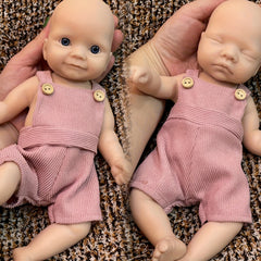 10 Inch Unpainted Silicone Reborn Girl Doll Soft & Washable with Pink Trousers