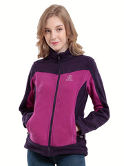 Women's Two Tone Zipper Front Winter Jacket Windproof Soft shell Thermal Coat
