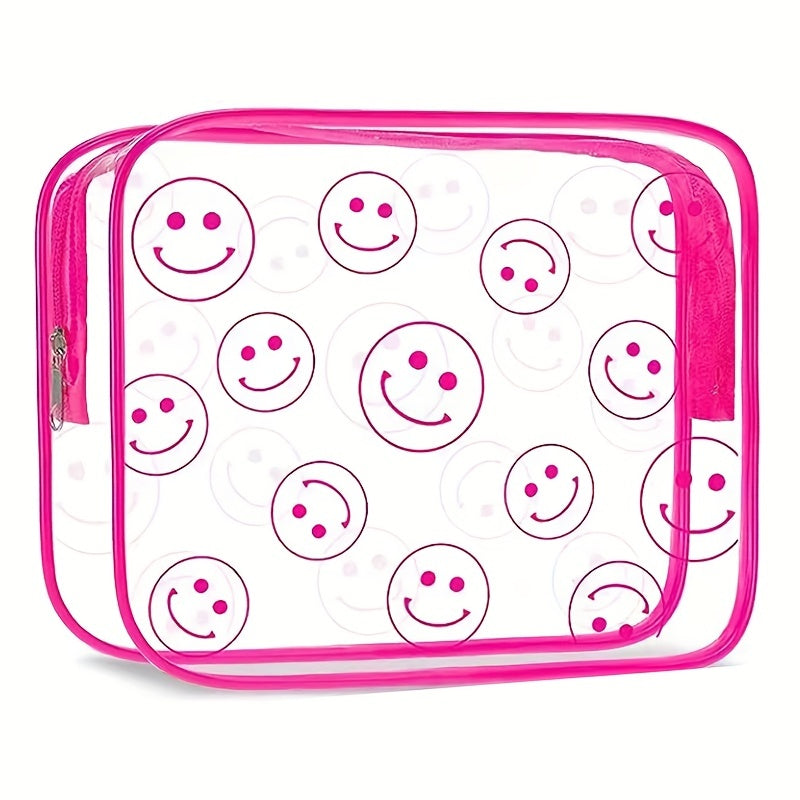 Smile Face Clear Makeup Bag Transparent PVC Waterproof Toiletry Organizer