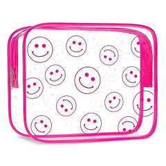 Smile Face Clear Makeup Bag Transparent PVC Waterproof Toiletry Organizer