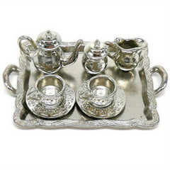 1:12 Dollhouse Furniture Metal Tea Cup Plate Set