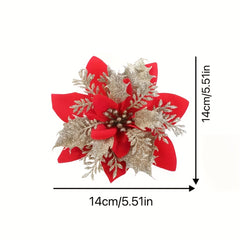 Glitter Hollow Christmas Flower Double...