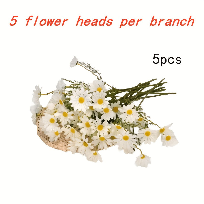 5pcs Artificial Daisy Flower Arrangement for Home Hotel Office Wedding Party
