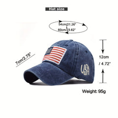 Men's Flag Embroidered Cotton Baseball Cap