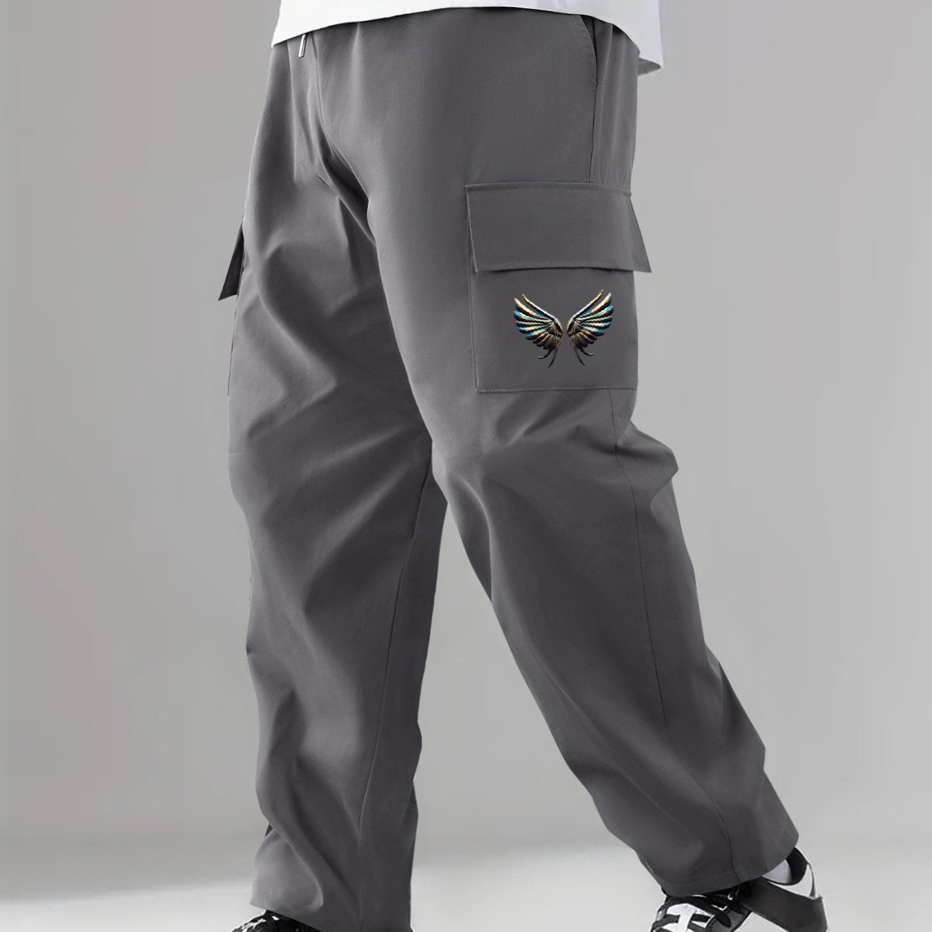 Men's Printed Cargo Pants Drawstring Waist