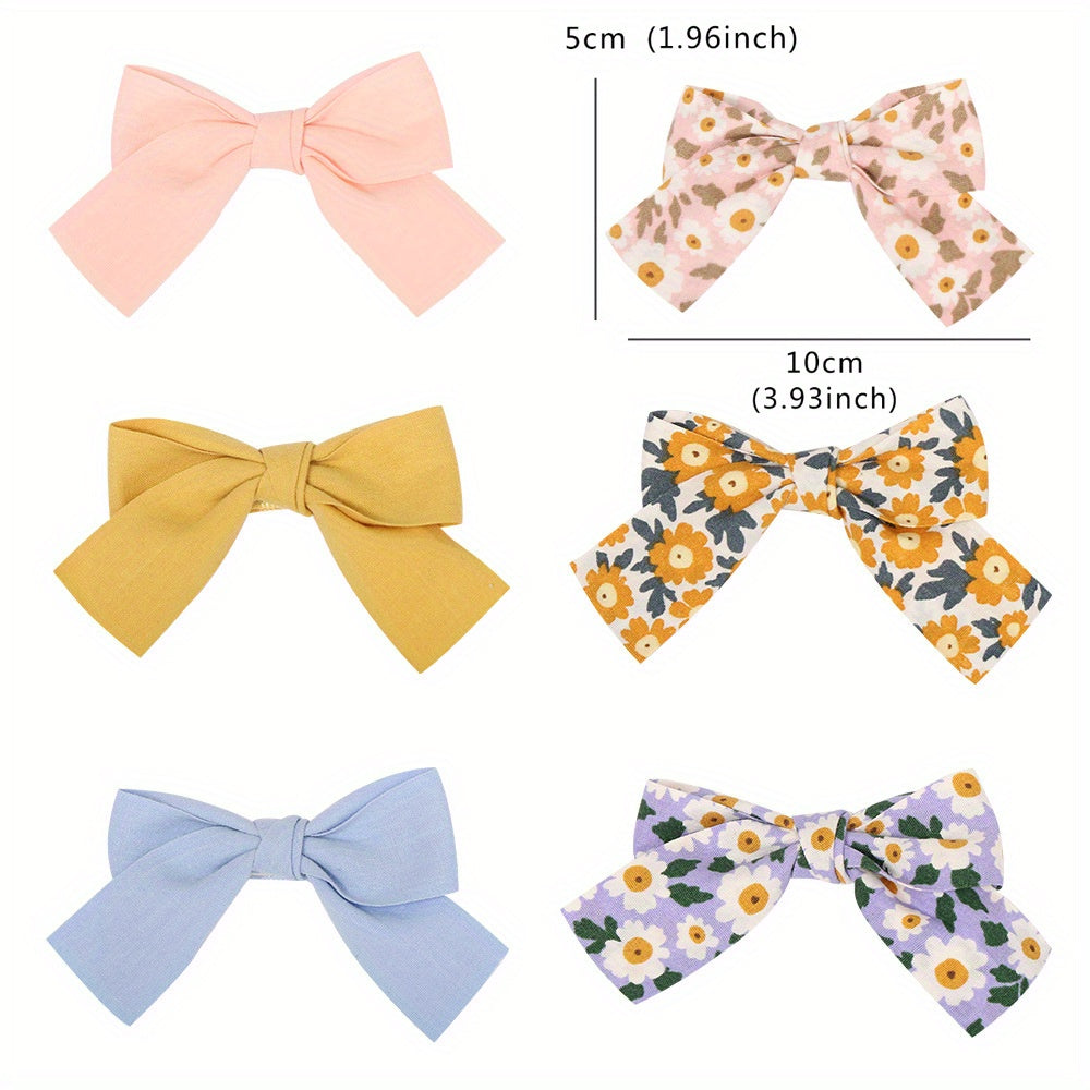 10pcs High Bowknot Hair Clips Lace Embroidery Flower Side Clips for Baby Girls