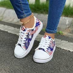 Women's Flag Pattern Canvas Low Top Sneakers