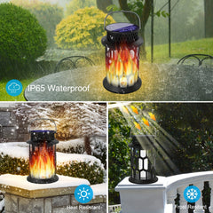 Solar Lanterns Outdoor Hanging Dancing Flame Torch Lights