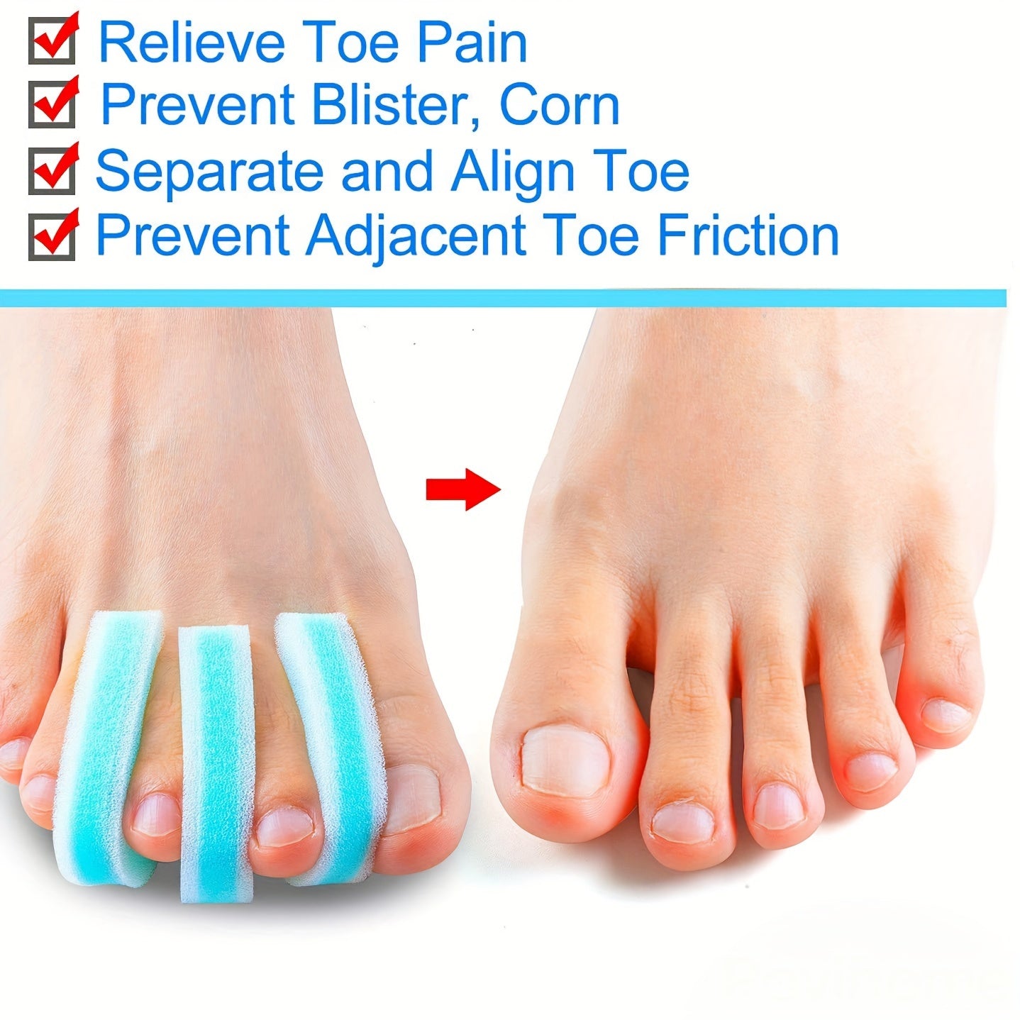 Foam Sponge Toe Separator 10pcs for Corns Overlapping Toes