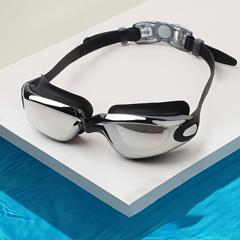 Electroplated Large Frame Swimming Goggles Anti fog Anti UV Swimming Glasses