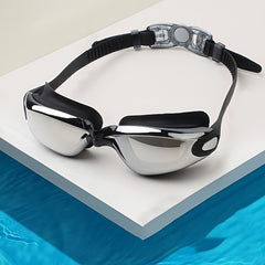 Electroplated Large Frame Swimming Goggles Anti fog Anti UV Swimming Glasses