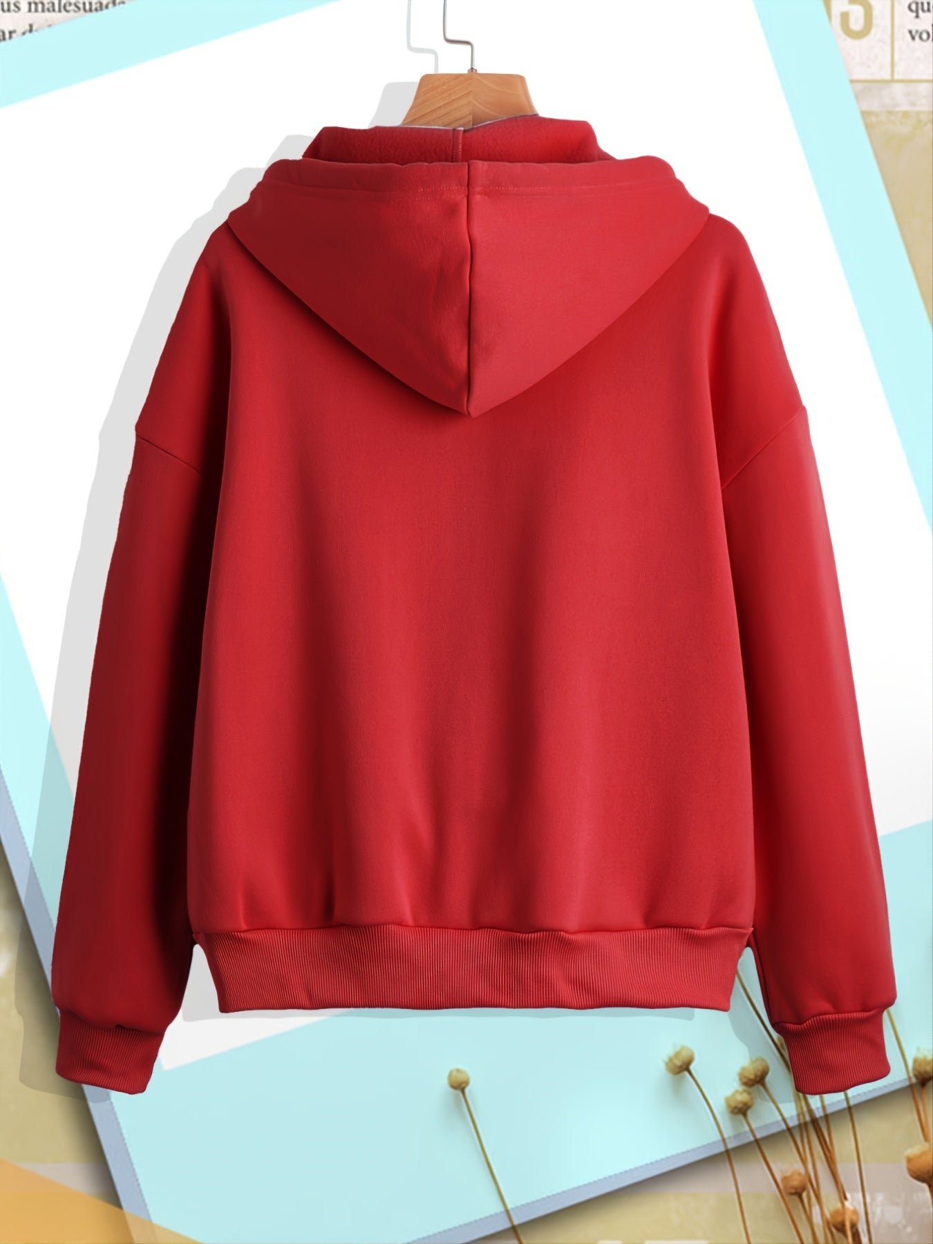 Solid Zip Up Hoodie With Pocket Drawstring Long Sleeves Active Hooded Sweatshirt