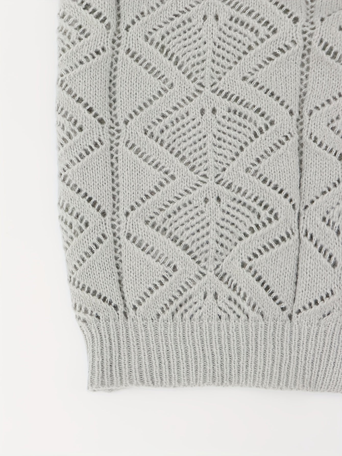 Solid Long Sleeve Open Front Knitted Sweater Cardigan