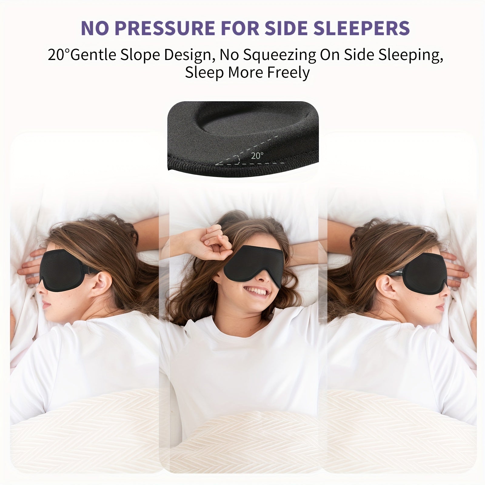 Boniesun Blackout Sleep Mask for Women Men with Carry Bag Mini Size