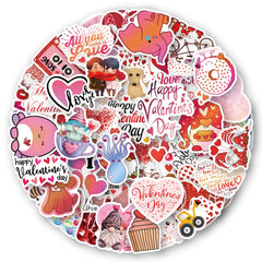 50 Romantic Vinyl Stickers Waterproof for Laptops Water Bottles