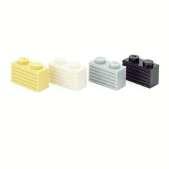 50pcs 1x2 Textured City Fence Blocks for Wall Decoration