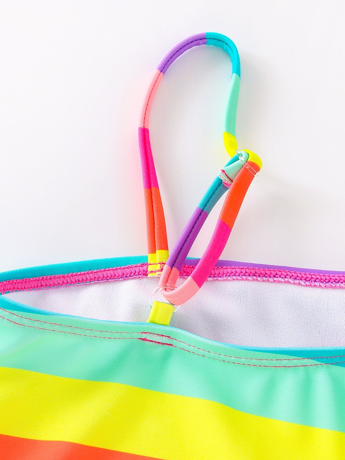 Toddler Girls Rainbow Striped One Piece Swimsuit