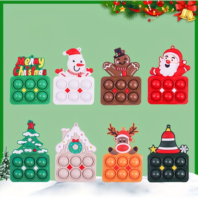 8pcs Christmas Bubble Joy Gift Stress Relief Squeeze Toys