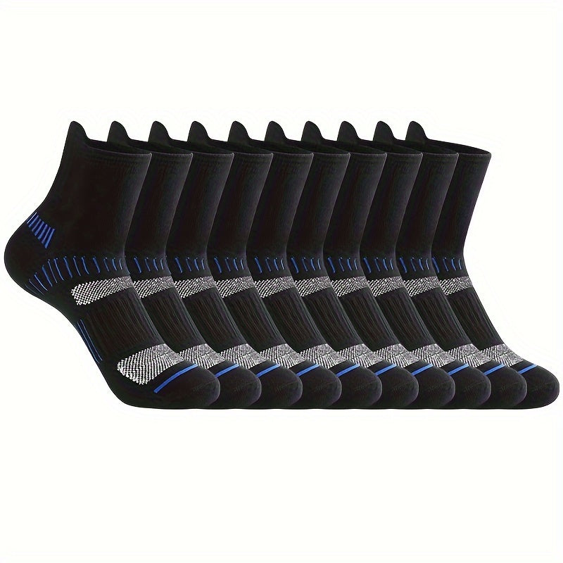 10 Pairs Men's Arch Compression Athletic Crew Socks