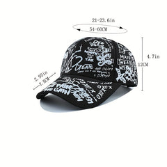 Graffiti Print Couple Baseball Cap Hip Hop Sports Hat Unisex Casual