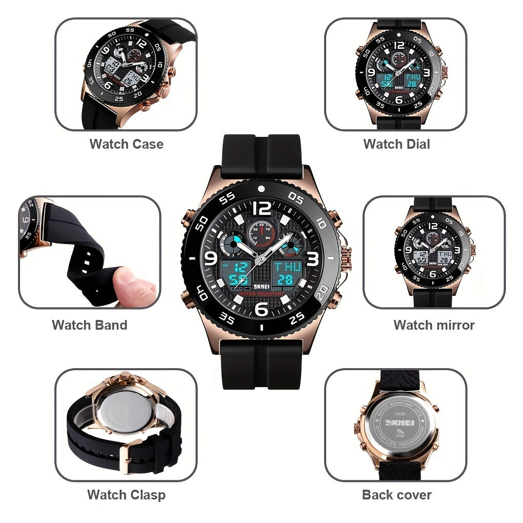 Dual Display Military Electronic Watch Outdoor Sports Waterproof