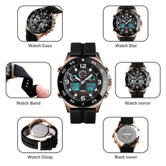 Dual Display Military Electronic Watch Outdoor Sports Waterproof