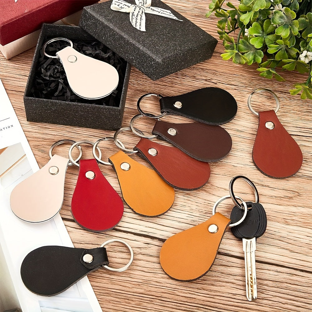6pcs Multicolor PU Leather Keychain With Rivets
