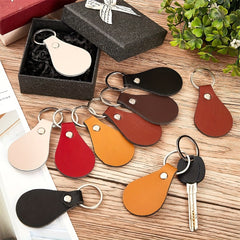 6pcs Multicolor PU Leather Keychain With Rivets