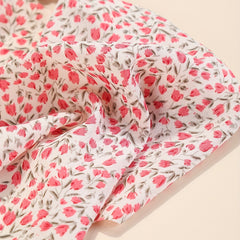 Chiffon Floral Print Triangle Scarf Hair Wrap Women Headband Bandana