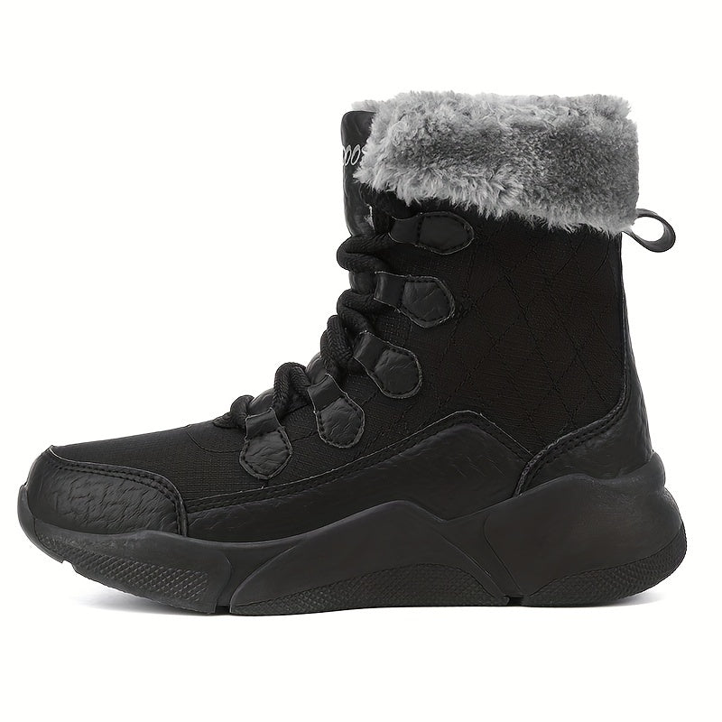 Waterproof Plush Lined Snow Boots Thermal Tactical Military High Top Boots