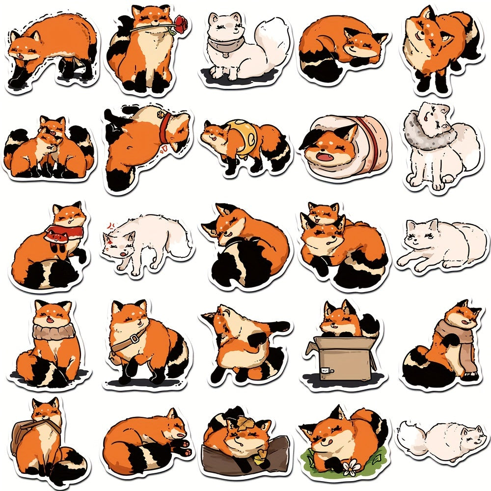 50pcs Little Fox Graffiti Stickers Holiday Decoration Luggage Waterproof