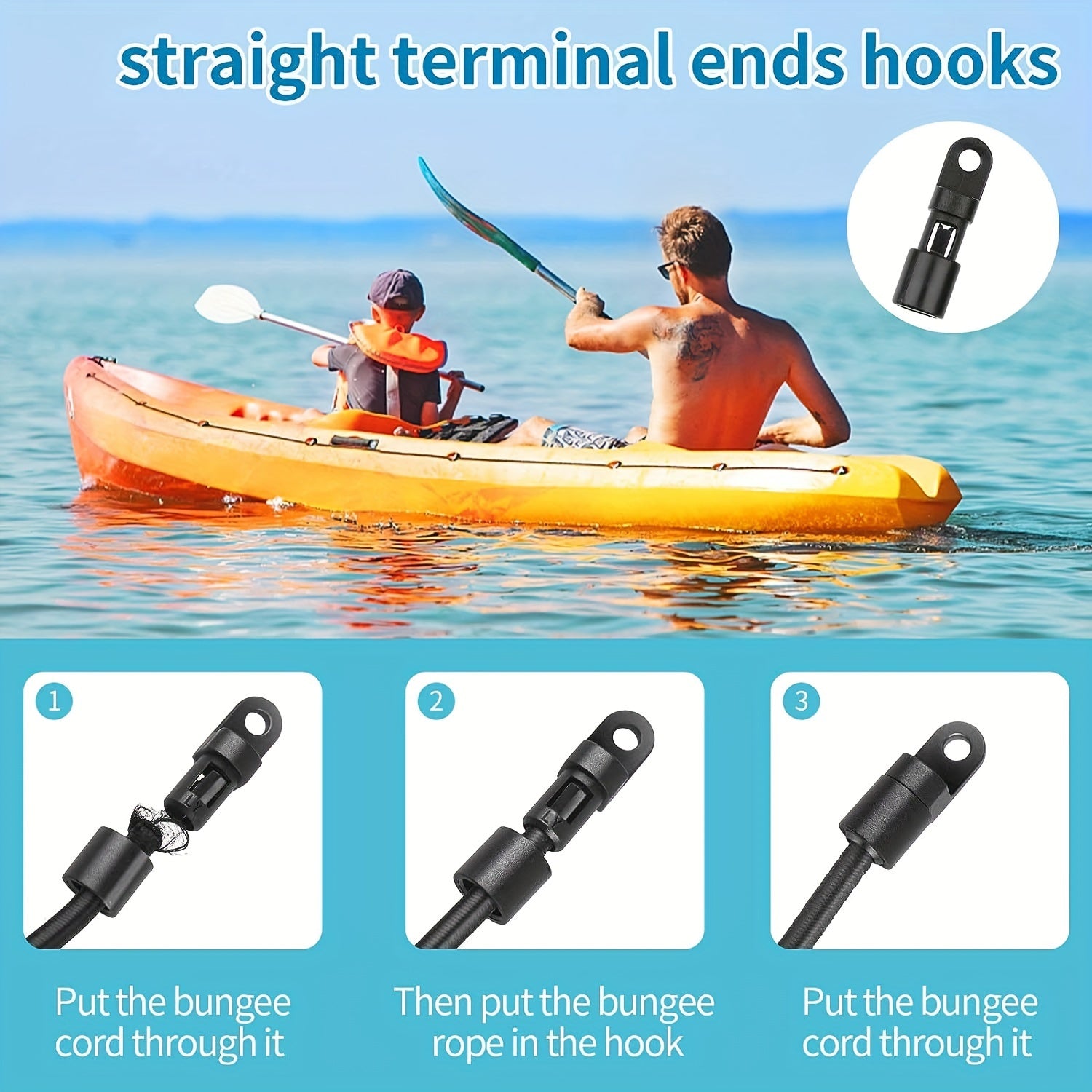 26 Pcs Bungee Shock Cord Hook For 1 4 Inch Cord Rope Kayaks