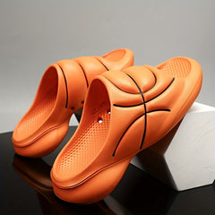 Men's Embossed Slides Casual Non Slip Slippers Open Toe Shoes