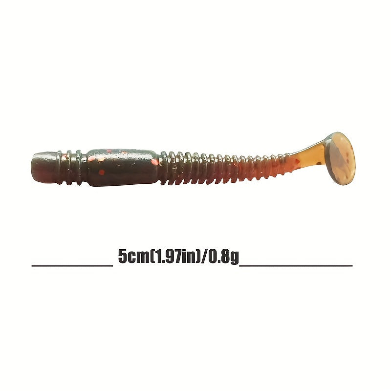 20pcs Soft Fishing Lures T Tail Worm Wobblers Swimbait