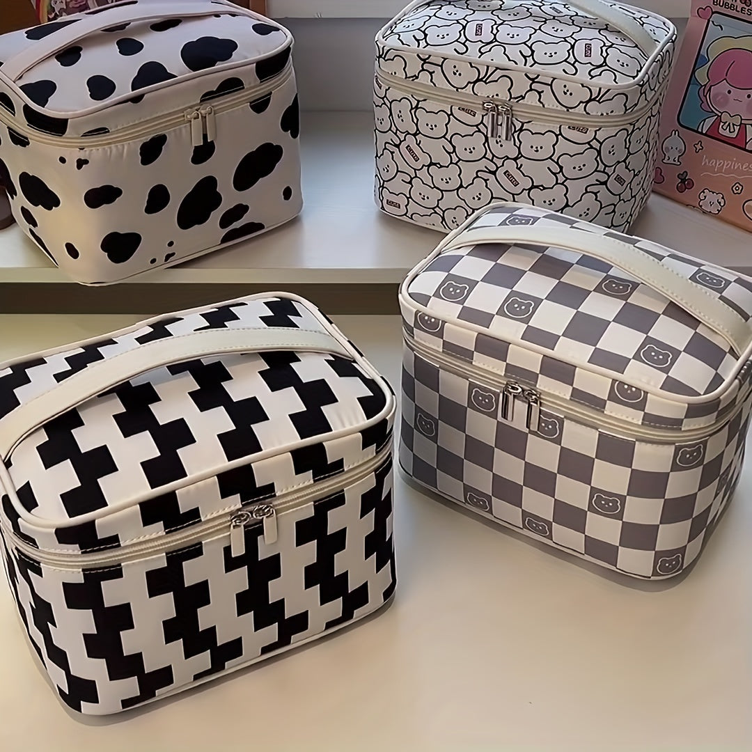 Portable Large Capacity Cosmetic Bag with Handle for Toiletries