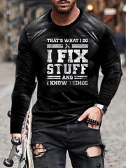 Men's Graphic Round Neck Sweatshirt Loose Pullover for Autumn Winter