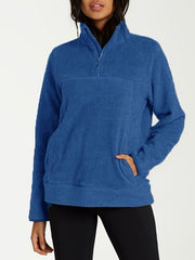 Solid Sweatshirt Long Sleeve with Kangaroo Pocket