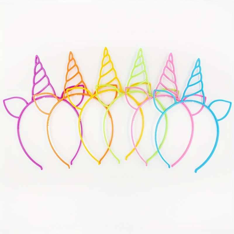 12pcs Unicorn Headbands for Birthday Party, Fluorescent Candy Magic Design