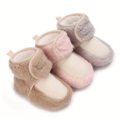 Warm Fleece Baby Boys Boots Soft & Cozy for Indoor Winter Walking