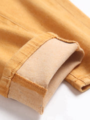 Solid Washed Denim Pants Mens Straight Leg Slim Fit Jeans