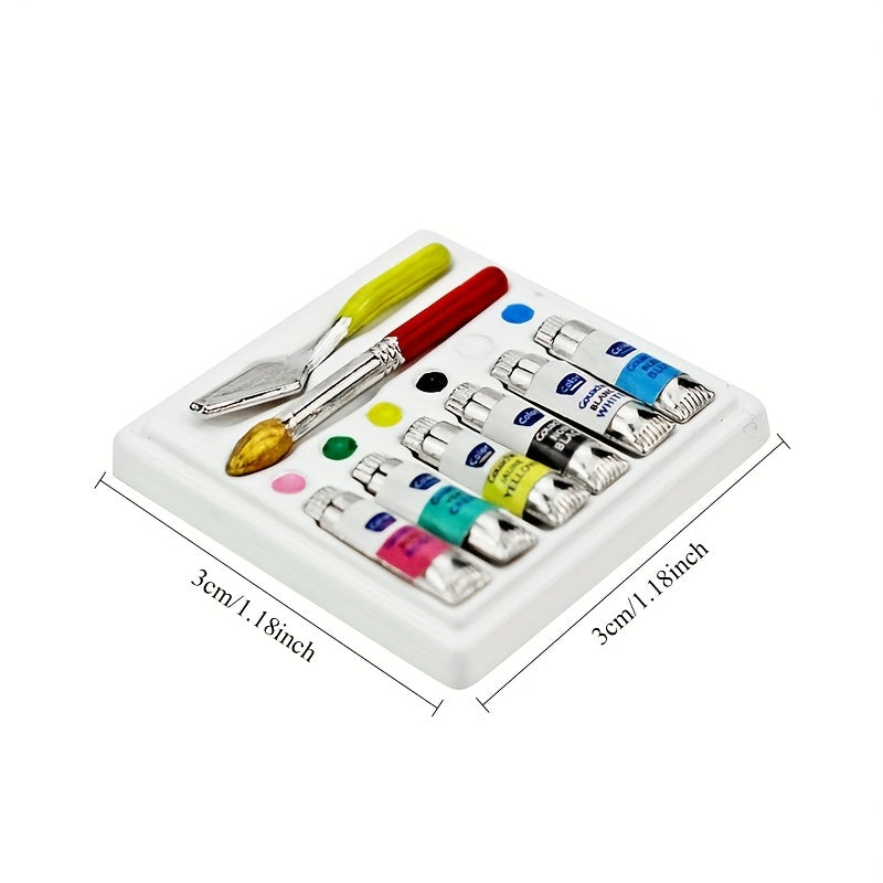 Mini Alloy and Resin Watercolor Paint Set for DIY Home Scenes